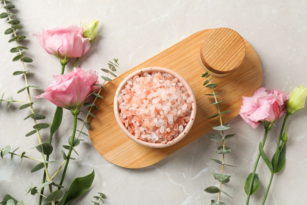 Sea salt, concept of relax, spa and self care