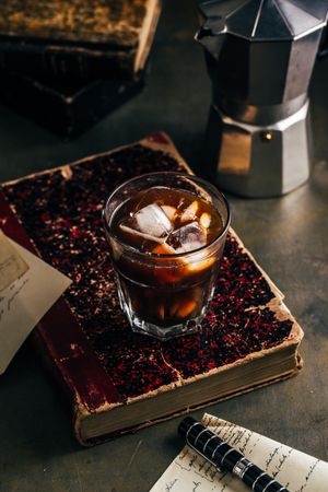 Cold espresso coffee glass