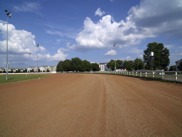 Red-clay Red Mile, a legendary racetrack for standard-bred trotting horses, Lexington, Kentucky
