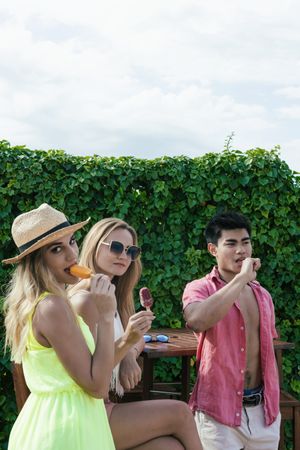 Friends eating ice cream