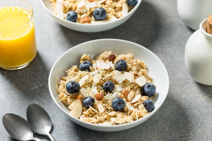 Healthy Homemade Gourmet Oatmeal with Blueberries