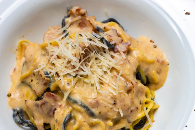 Italian homemade pasta with parmesan