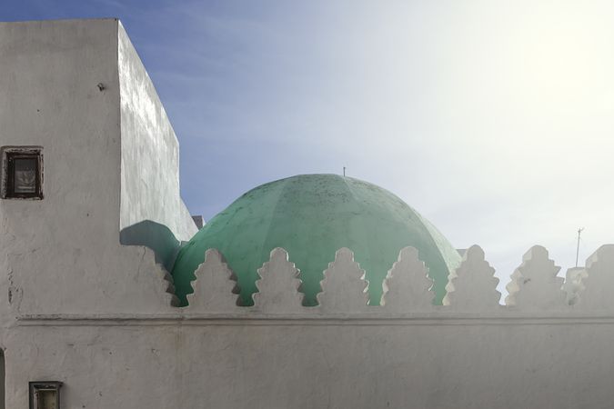 Green cupola on ancient building