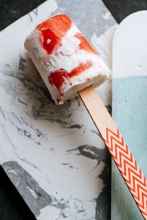 Watermelon and cream popsicle