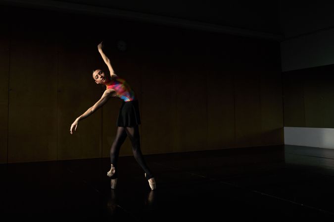 Warm-up and rehearsal of a professional ballet dancer
