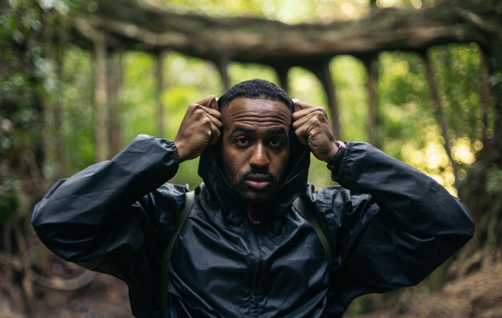 Portrait of a man in the forest