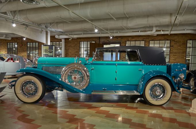 A 1930 Duesenberg, displayed at the Auburn Cord Duesenberg Automobile Museum in Auburn, Indiana