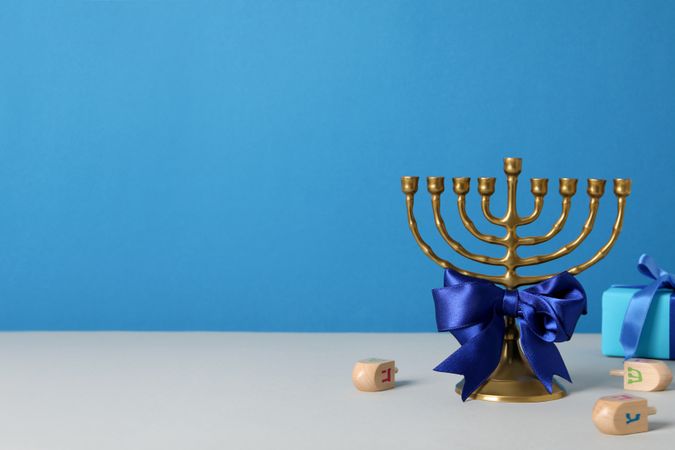 Concept of Jewish holiday, Hanukkah, space for text