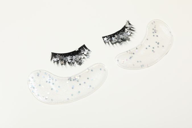 concept of cosmetology tools and beauty treatment, false eyelashes