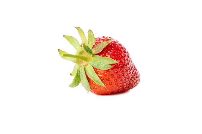 Tasty red strawberry isolated on plain background. Summer berry