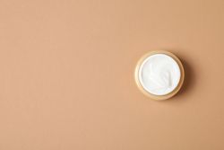 Concept of skin care, cream cosmetic, space for text