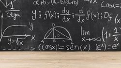 Chalkboard with mathematical problems