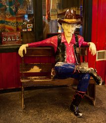 Cowboy scene in Wall Drug, South Dakota