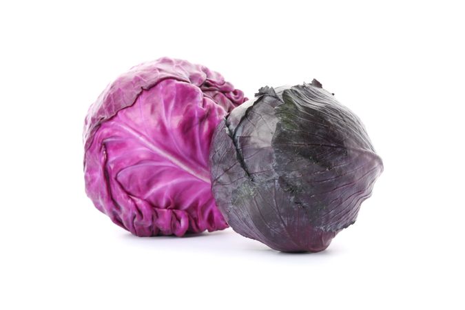 Nutritious red cabbage isolated on plain background