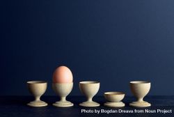 Egg cups and a single brown egg 4ApvR5