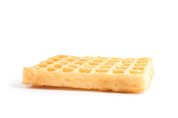 Sweet Belgian waffle isolated on blank background