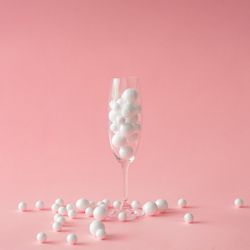 Champagne glass with light bubbles