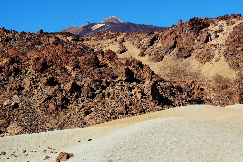 Mountain peak and burnt wild landscape