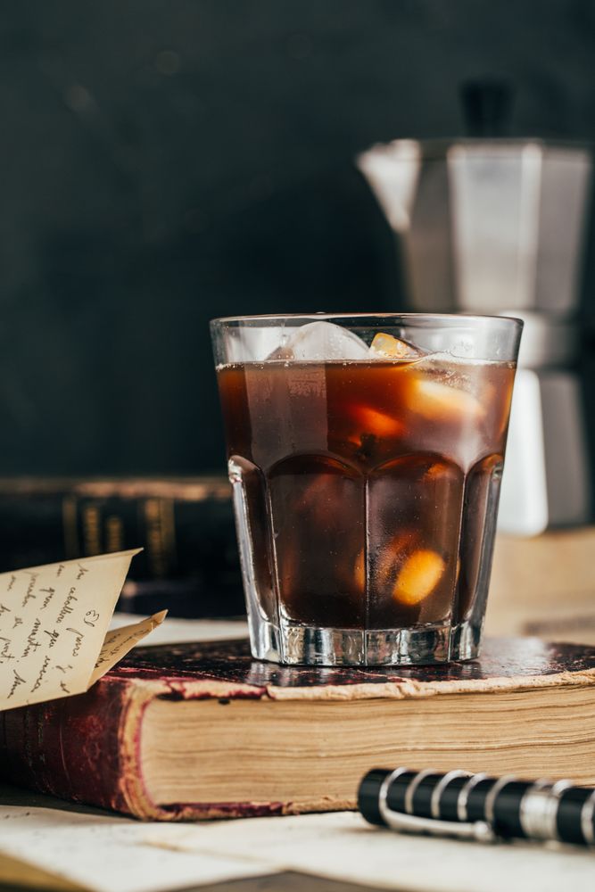 Cold espresso coffee glass