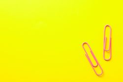 Clips on color background, space for text