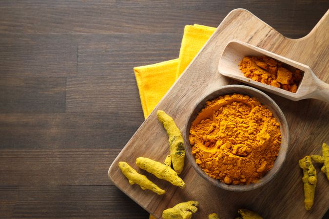 Fragrant seasoning - turmeric, one of the main ingredients in Indian curry