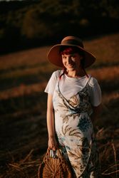 Woman walking in field