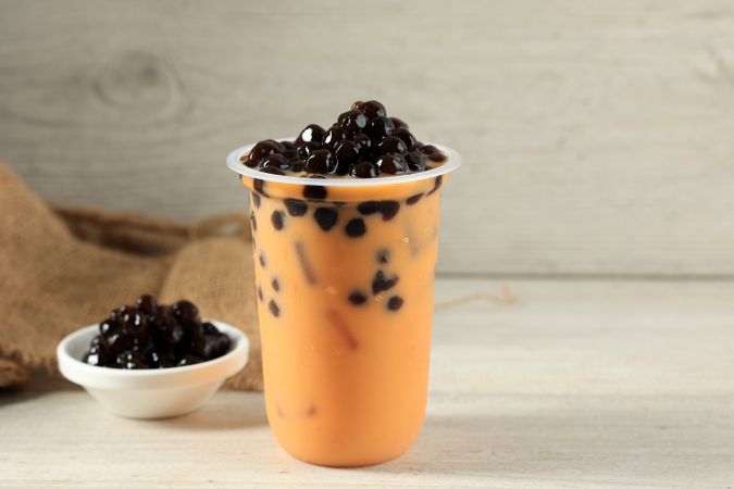 Thai Bubble Tea in Plastic To Go Cup