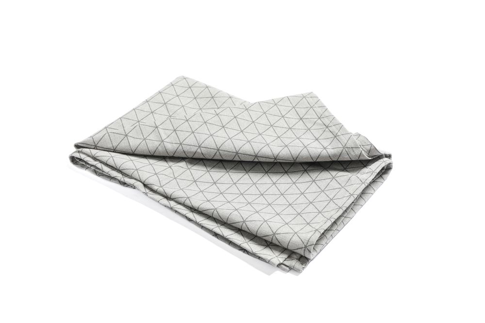 Folded grey napkin isolated on blank background