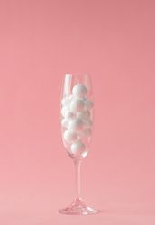 Champagne glass with light bubbles