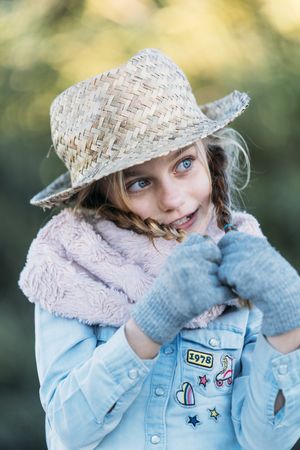 Blonde kid portrait with hat