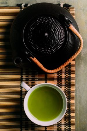 Preparing matcha tea