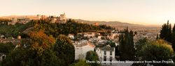 Panorama of Alhambra and Granada landscape from Albaicin at dusk 5RVZKN
