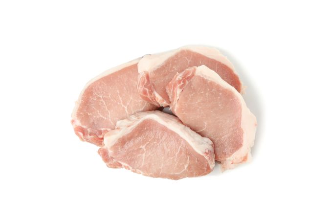 Raw meat for steak isolated on blank background