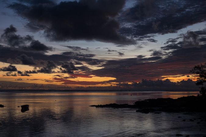 Orange and purple sunrise over the Indian Ocean