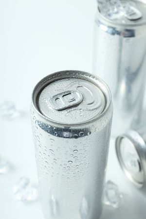 Concept of drink, blank cans with space for label