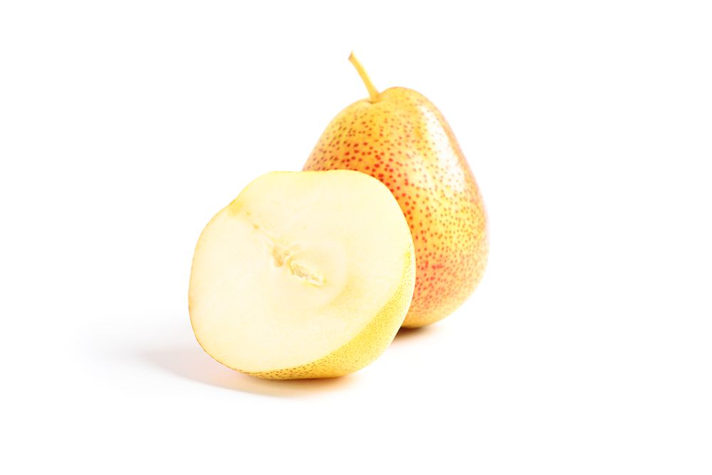 Fresh sweet pears isolated on blank background