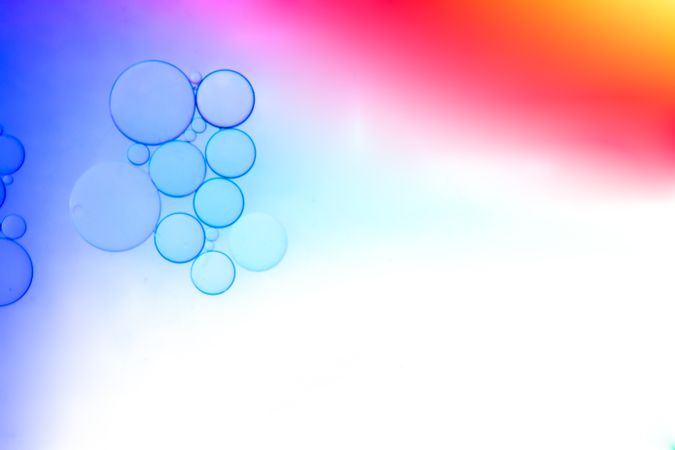 Abstract Macro Photography gradient of oil and water, Science abstract tech background