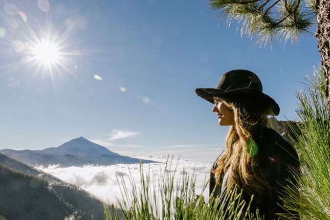 Woman on top of the hill