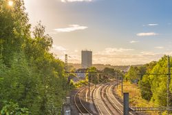 Railways under the afternoon sun
