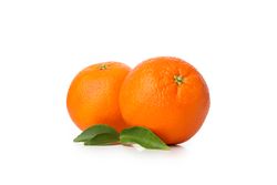 Ripe sweet mandarins isolated on light background