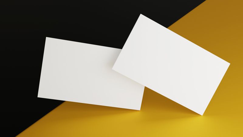3.5 x 2 inch paper size on dark and yellow background, copy space