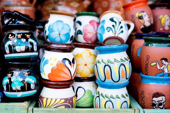 Traditional hand painted ceramic mugs