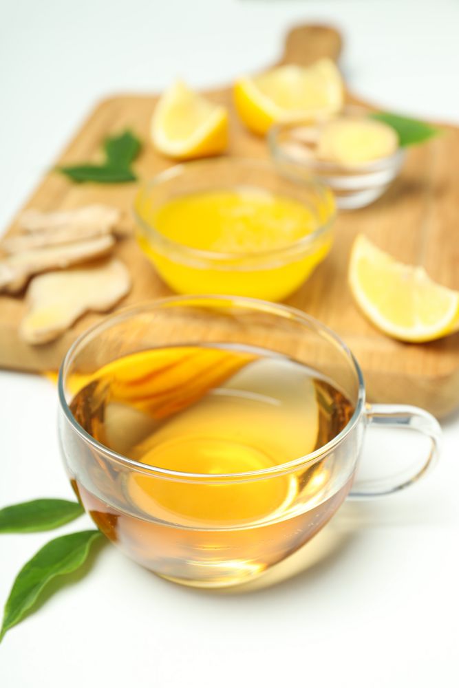 Cold treatment, healthcare concept - tea with ginger