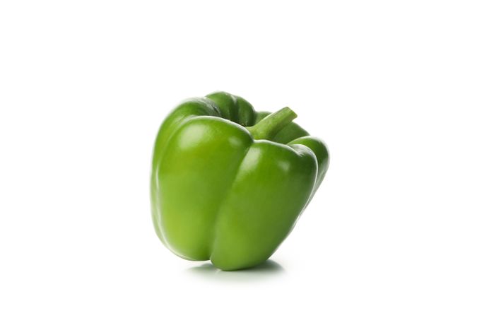 Fresh green pepper isolated on blank background