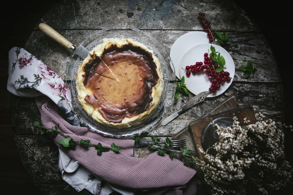 Cheese cake served on plates