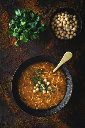 Traditional Harira soup for Ramadan
