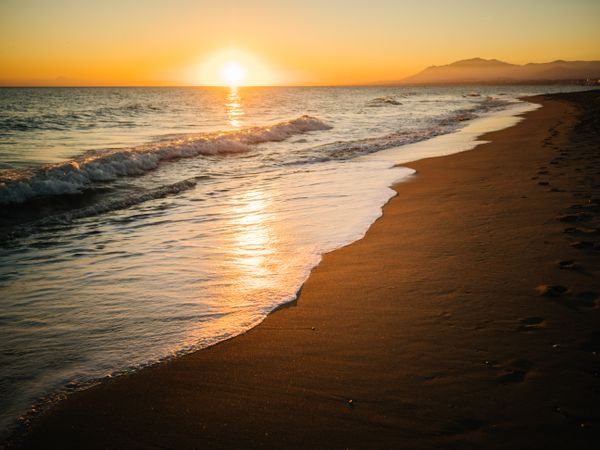 Sunset in the sky at seaside