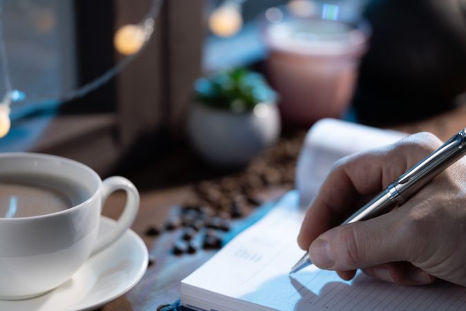 Writing Notes in Cozy Workspace