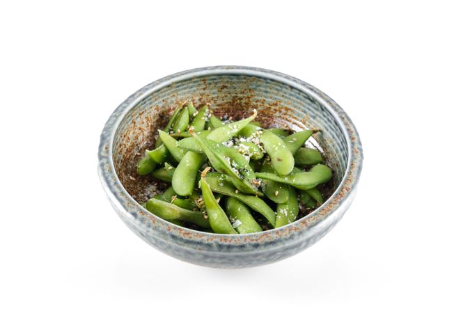 Sugar snap peas with condiments