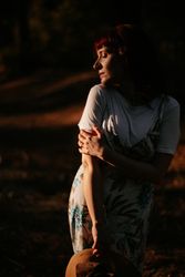 Woman walking in field